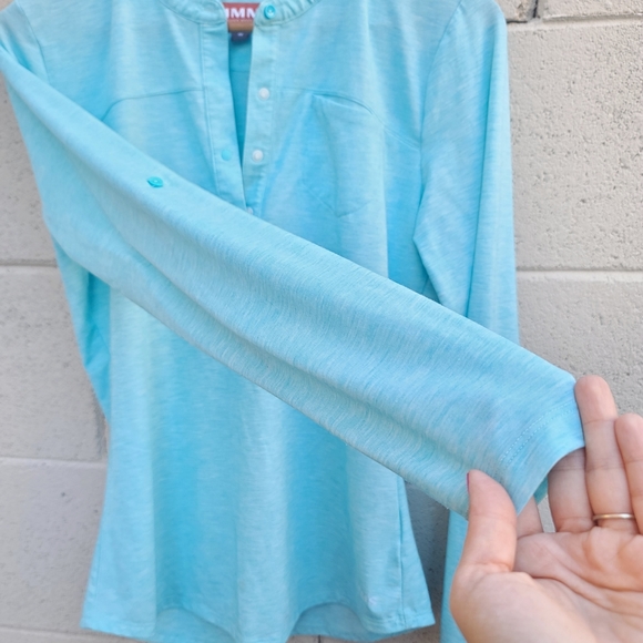 SIMMS | Women's Drifter Tech Henley in Turquoise Size Small - Picture 8 of 16
